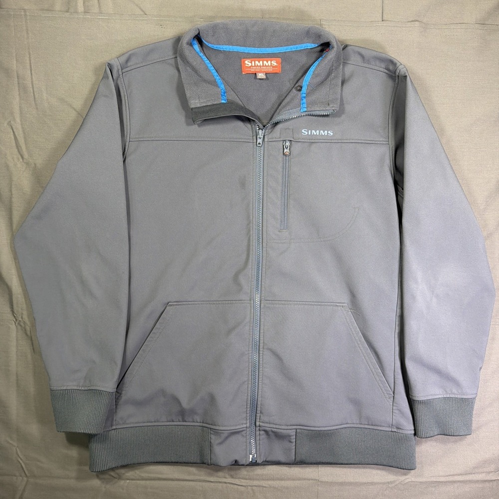 Simms Jacket Men XL Gray Guide Series Full Zip Fleece Softshell Fishing Outdoors